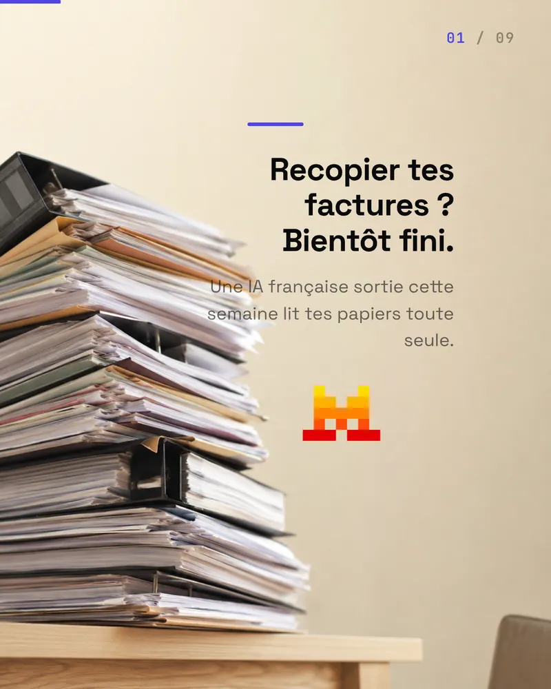 Recopier ses factures à la main, bientôt fini : une IA française lit les papiers tout seule.