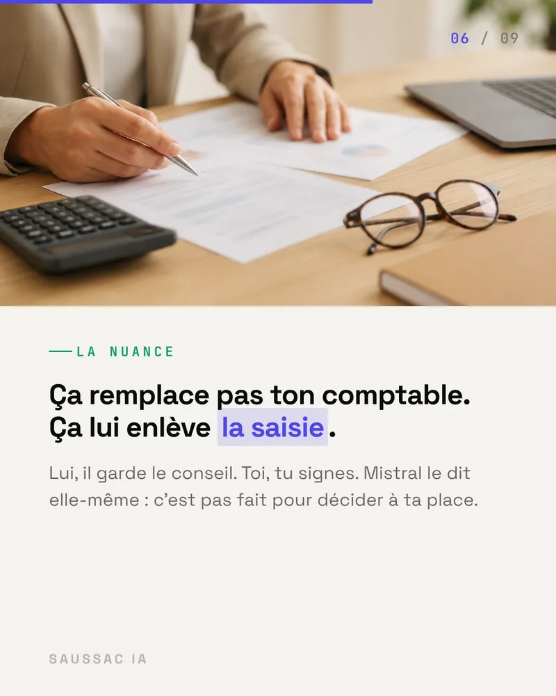 La nuance : ça ne remplace pas le comptable, ça lui enlève la saisie.