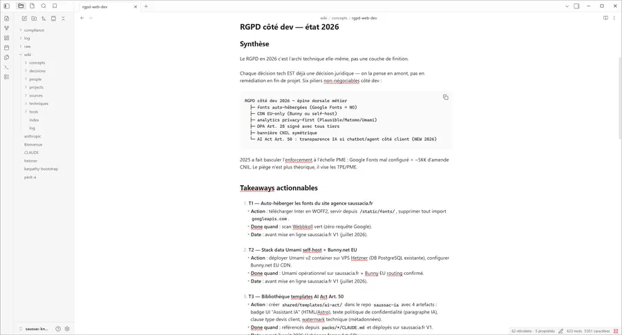 Une fiche de savoir-faire ouverte : du texte simple, structuré